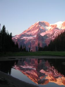 Evening reflection of Mt Rainier