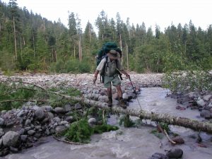 Mark crossing South Mowich River