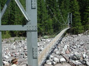 Suspension bridge over Carbon River